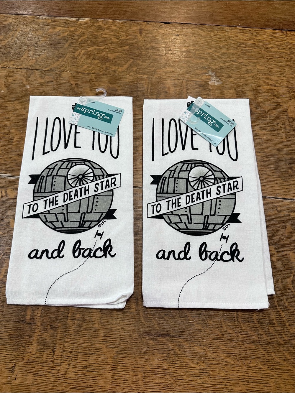 The Spring Shop White & Gray Death Star Kitchen Towels - Set of 2 Star Wars